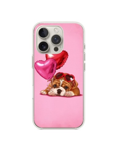 Coque iPhone 16 Pro Chien Dog Lunettes Coeur Ballon - Maryline Cazenave