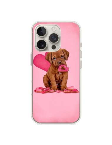 Coque iPhone 16 Pro Chien Dog Gateau Coeur Love - Maryline Cazenave