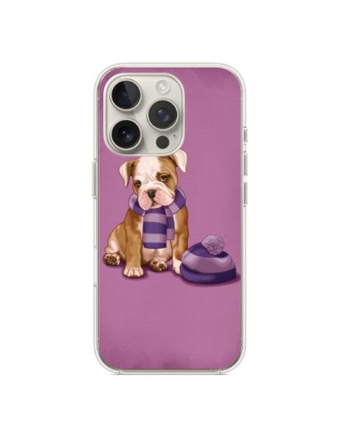 Coque iPhone 16 Pro Chien Dog Echarpe Bonnet Froid Hiver - Maryline Cazenave