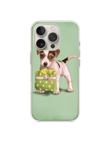 Coque iPhone 16 Pro Chien Dog Shopping Sac Pois Vert - Maryline Cazenave