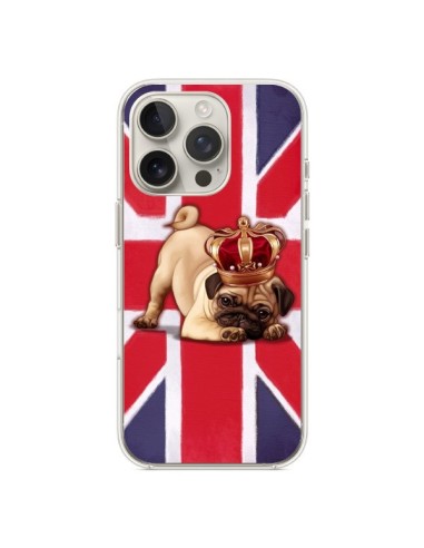 Coque iPhone 16 Pro Chien Dog Anglais UK British Queen King Roi Reine - Maryline Cazenave