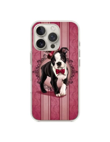 Coque iPhone 16 Pro Chien Dog Gentleman Noeud Papillon Chapeau - Maryline Cazenave