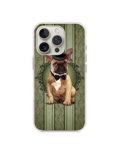 Cover iPhone 16 Pro Cane Bulldog Papillon Cappello - Maryline Cazenave