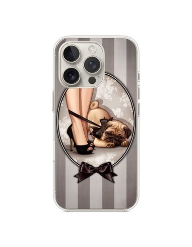 iPhone 16 Pro Case Lady Black Bow tie Dog Luxe - Maryline Cazenave