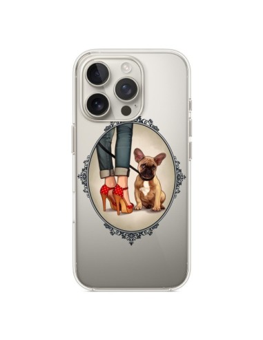 Coque iPhone 16 Pro Lady Jambes Chien Bulldog Dog Transparente - Maryline Cazenave