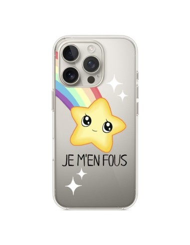 Coque iPhone 16 Pro Etoile Je M'en Fous Transparente - Maryline Cazenave