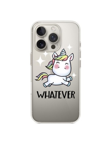 Coque iPhone 16 Pro Licorne Whatever Transparente - Maryline Cazenave