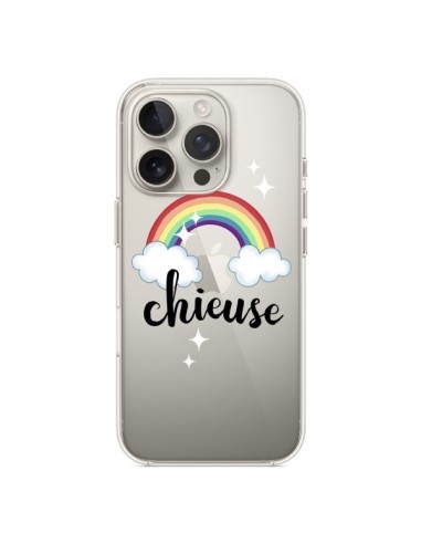 Coque iPhone 16 Pro Chieuse Arc En Ciel Transparente - Maryline Cazenave