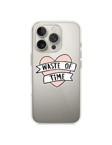 Cover iPhone 16 Pro Waste Of Time Trasparente - Maryline Cazenave