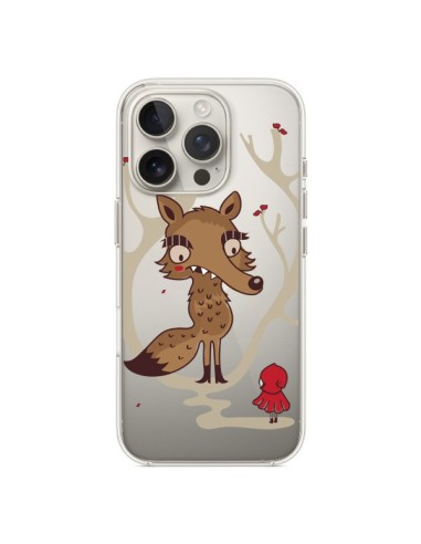 Coque iPhone 16 Pro Le Petit Chaperon Rouge Loup Hello Big Wolf Transparente - Maria Jose Da Luz