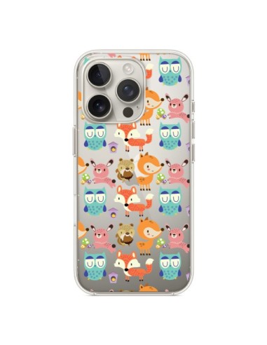 Coque iPhone 16 Pro Renard Ecureuil Lapin Hibou Transparente - Maria Jose Da Luz