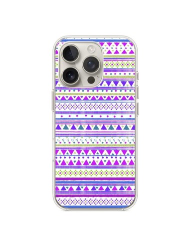 Coque iPhone 16 Pro Bandana Violet Azteque - Monica Martinez