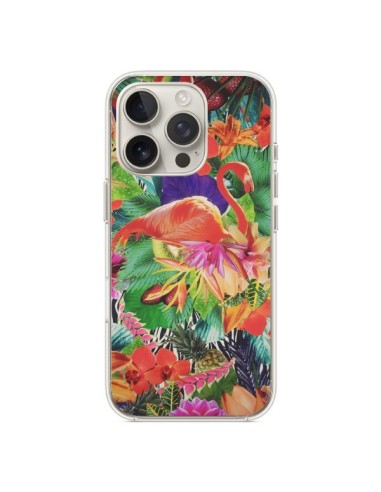 Coque iPhone 16 Pro Tropical Flamant Rose - Monica Martinez