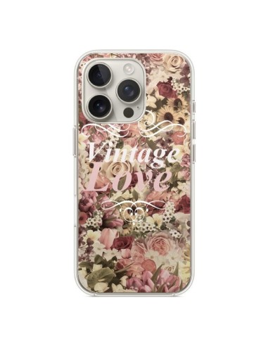 Coque iPhone 16 Pro Vintage Love Flower - Monica Martinez