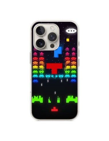 Coque iPhone 16 Pro Invatris Space Invaders Tetris Jeu - Maximilian San