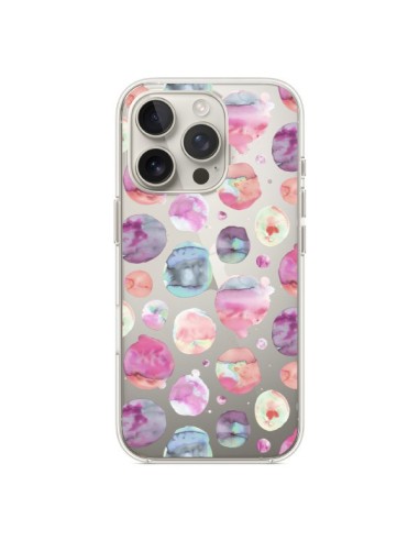 Coque iPhone 16 Pro Big Watery Dots Pink - Ninola Design