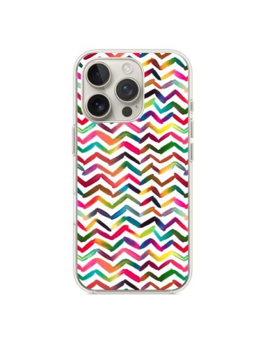 Coque iPhone 16 Pro Chevron Stripes Multicolored - Ninola Design