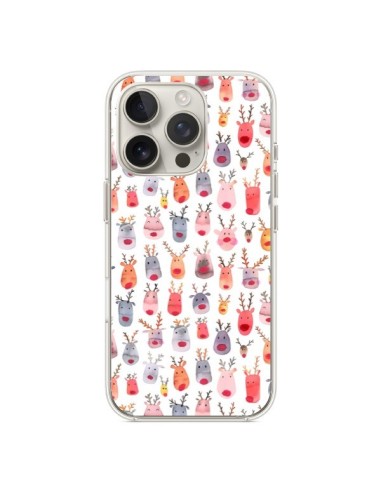 Coque iPhone 16 Pro Cute Winter Reindeers - Ninola Design