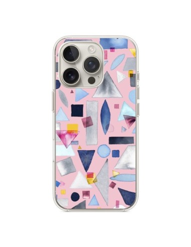 Coque iPhone 16 Pro Geometric Pieces Pink - Ninola Design