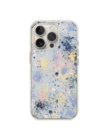 Coque iPhone 16 Pro Gradient Watercolor Lines Blue - Ninola Design