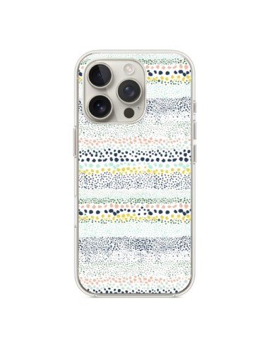 Coque iPhone 16 Pro Little Textured Dots Green - Ninola Design