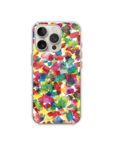 Coque iPhone 16 Pro Speckled Watercolor Blue - Ninola Design