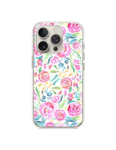 Coque iPhone 16 Pro Speckled Watercolor Pink - Ninola Design