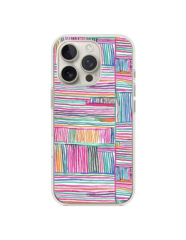 Coque iPhone 16 Pro Watercolor Linear Meditation Pink - Ninola Design