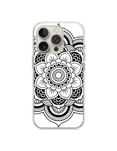 Coque iPhone 16 Pro Mandala Noir Azteque - Nico