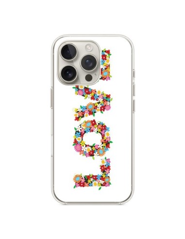 Coque iPhone 16 Pro Love Fleurs - Nico