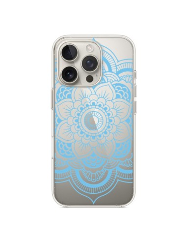 Cover iPhone 16 Pro Mandala Blu Azteco Trasparente - Nico