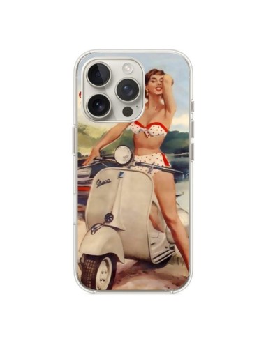 Coque iPhone 16 Pro Pin Up With Love From the Riviera Vespa Vintage - Nico