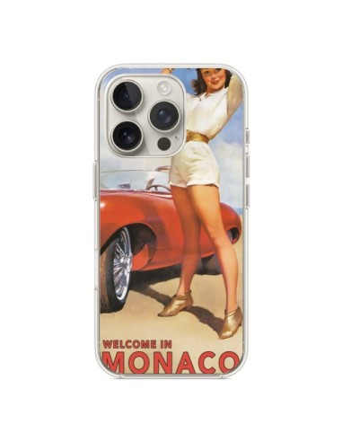 Coque iPhone 16 Pro Welcome to Monaco Vintage Pin Up - Nico