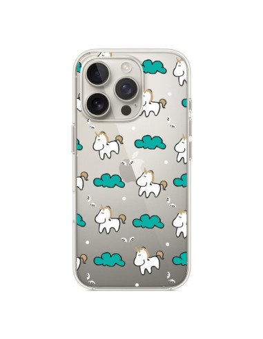 Coque iPhone 16 Pro Licorne et Nuages Transparente - Nico