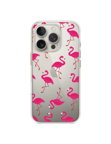 Coque iPhone 16 Pro flamant Rose et Flamingo Transparente - Nico