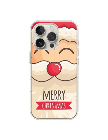 Coque iPhone 16 Pro Moustache du Père Noël Merry Christmas - Nico