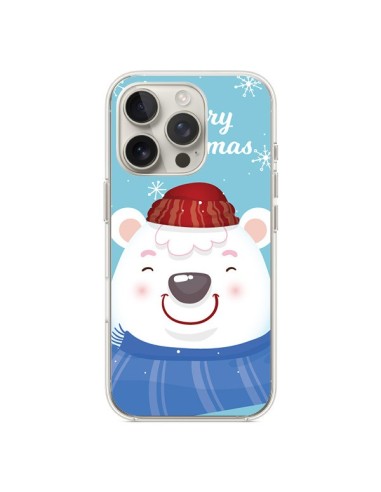 Coque iPhone 16 Pro Ours Blanc de Noël Merry Christmas - Nico