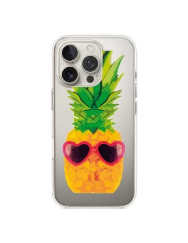 Cover iPhone 16 Pro Ananas A Forma Di Cuore Trasparente - Nico