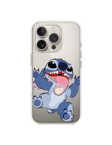 Coque iPhone 16 Pro Mini Stitch de Lilo et Stitch Langue transparente - Nico