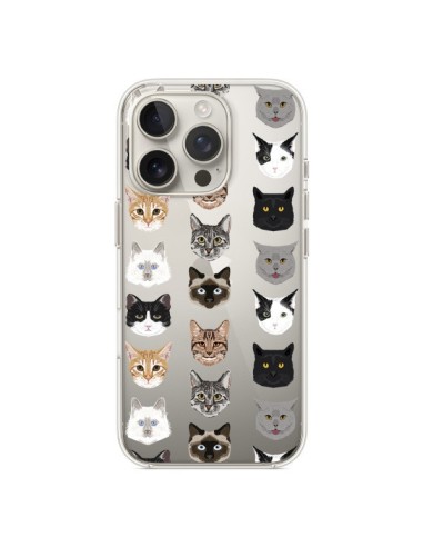 Coque iPhone 16 Pro Chats Transparente - Pet Friendly