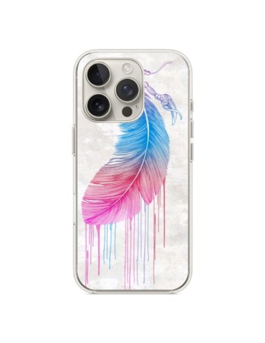 Coque iPhone 16 Pro Plume arc-en-ciel - Rachel Caldwell