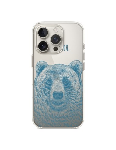 Coque iPhone 16 Pro I Love You Bear Ours Ourson Transparente - Rachel Caldwell