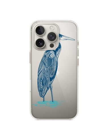 Coque iPhone 16 Pro Heron Blue Oiseau Transparente - Rachel Caldwell