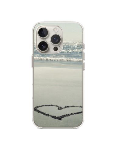 Coque iPhone 16 Pro Coeoeur Plage Beach Mer Sea Love Sable Sand - R Delean