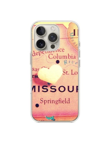 Coque iPhone 16 Pro Carte Map Missouri Coeoeur - R Delean