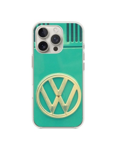 Coque iPhone 16 Pro Groovy Van Hippie VW Bleu - R Delean