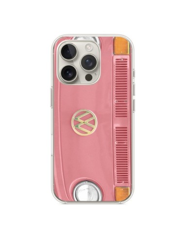 Coque iPhone 16 Pro Groovy Van Hippie VW Rose - R Delean