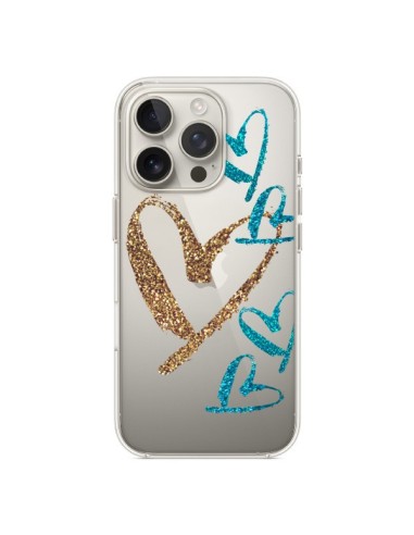 Coque iPhone 16 Pro Coeurs Heart Love Amour Transparente - Sylvia Cook