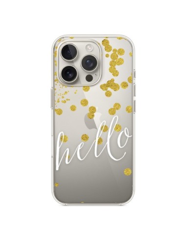 Coque iPhone 16 Pro Hello, Bonjour Transparente - Sylvia Cook