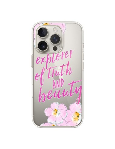 Coque iPhone 16 Pro Explorer of Truth and Beauty Transparente - Sylvia Cook